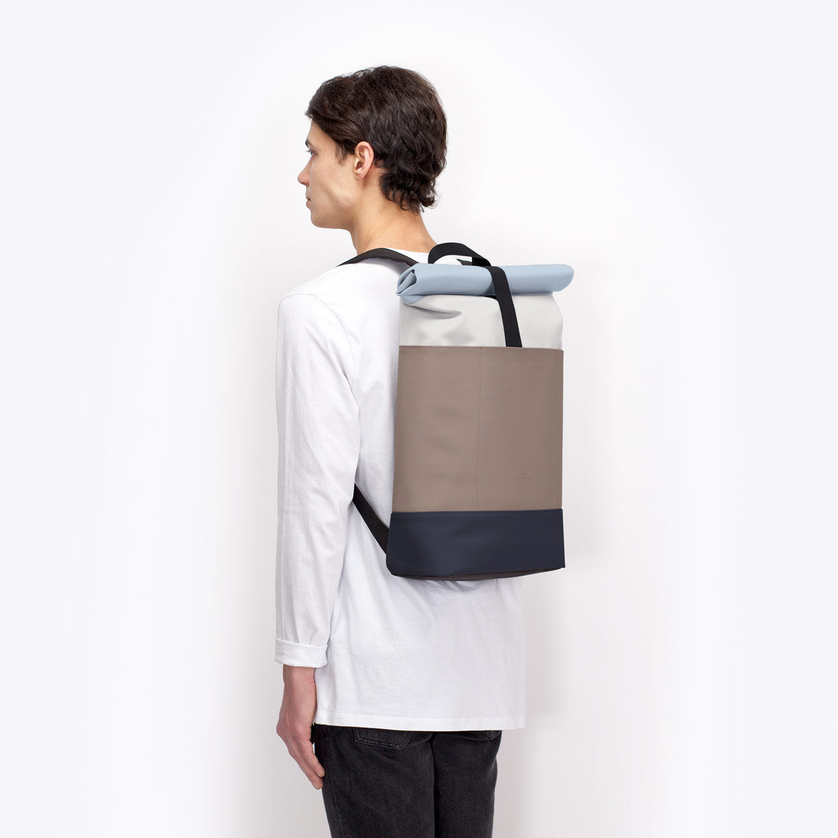 Hajo Roll-Top Backpack - Glacier Grey - Dark Sand / Medium