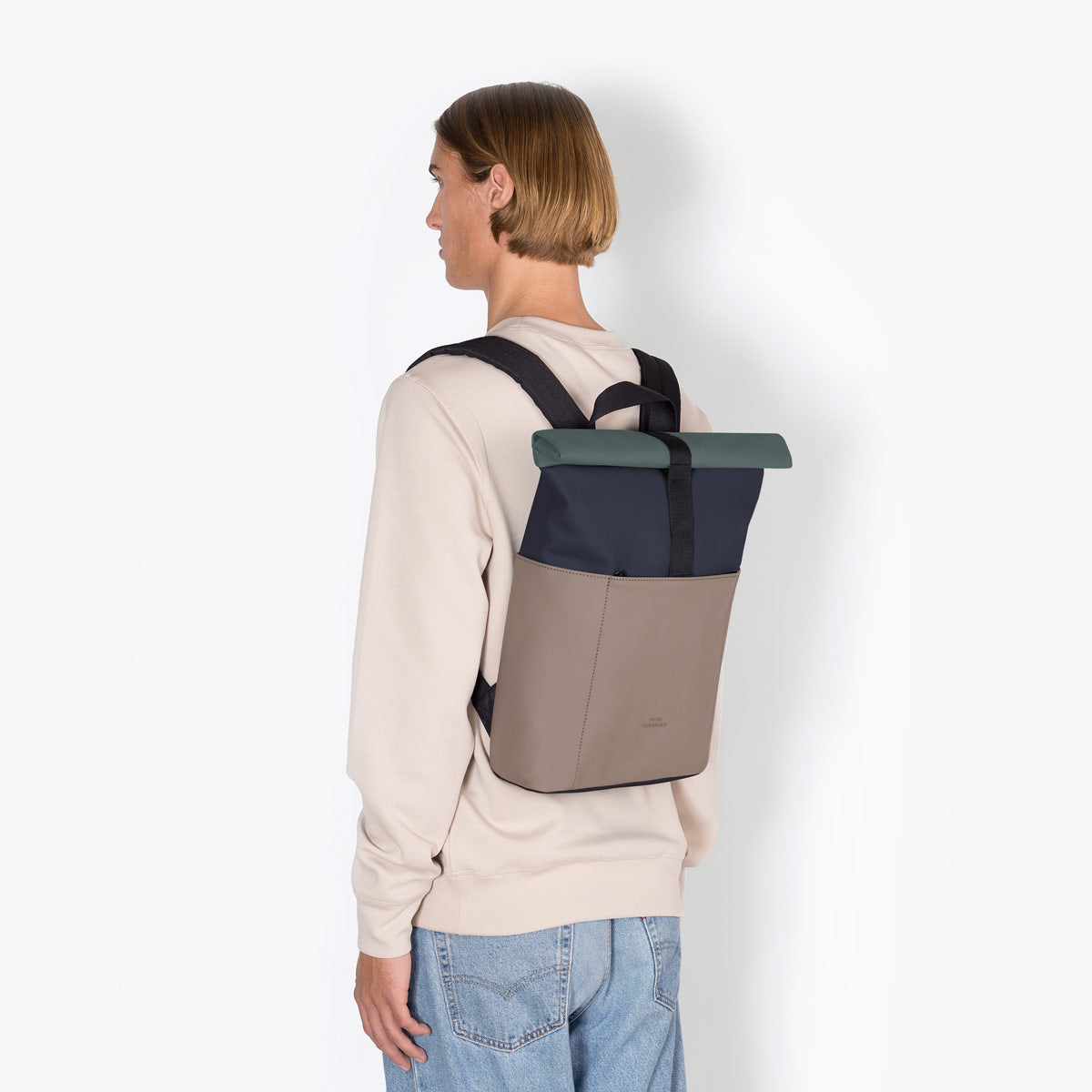 Hajo Roll-Top Backpack - Dark Navy - Dark Sand / Mini