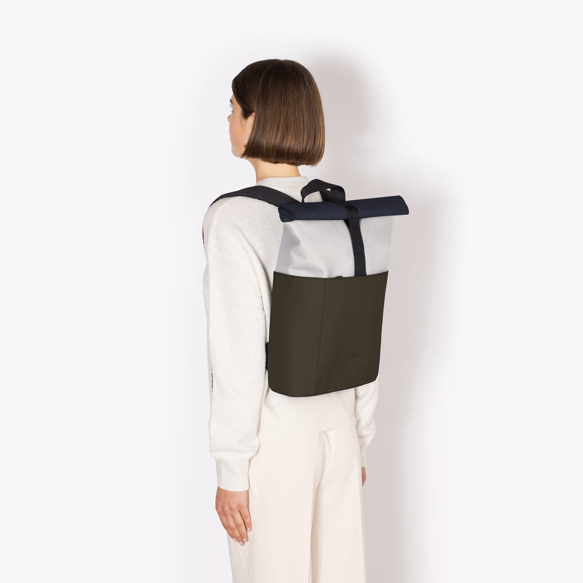 Hajo Roll-Top Backpack - Glacier Grey - Olive / Mini