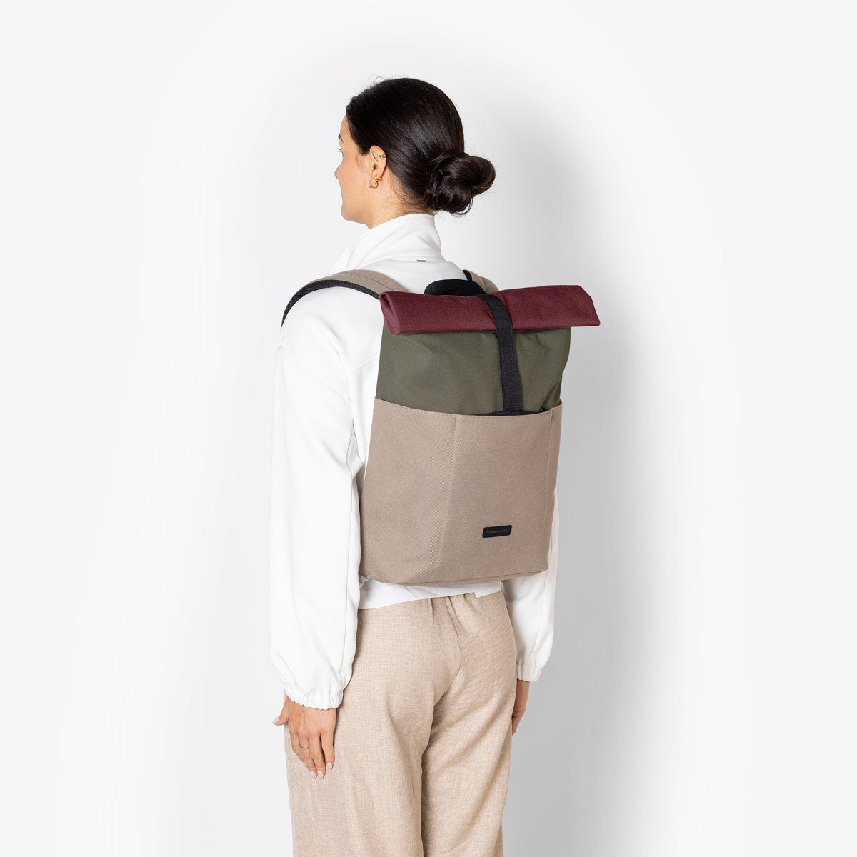 Hajo Roll-Top Backpack - Olive - Dark Sand / Mini