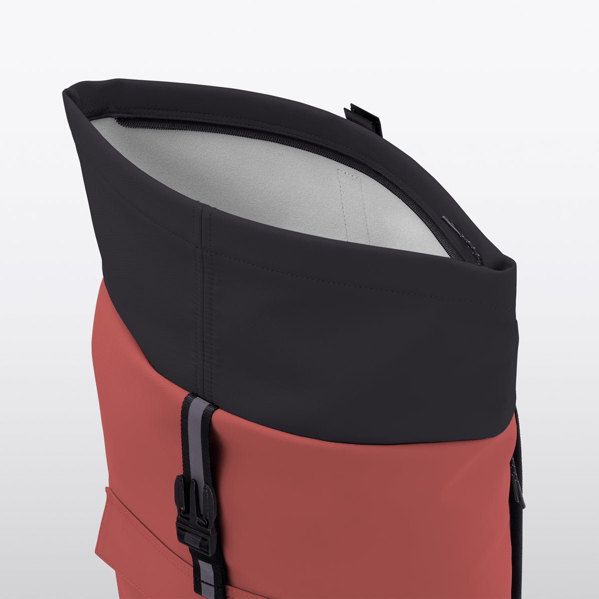 Jannik Roll-Top Backpack - Hibiscus - Black / Medium