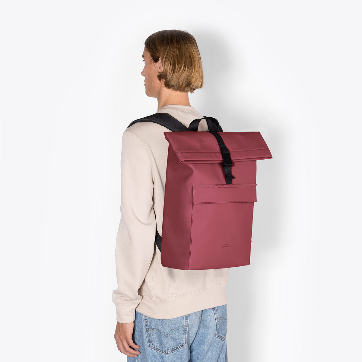 Jannik Roll-Top Backpack - Burgundy / Medium