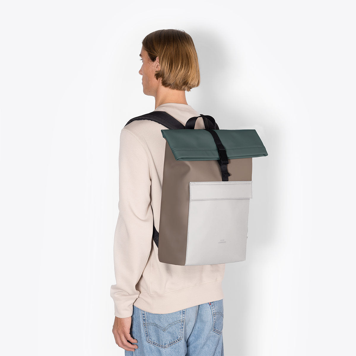 Jannik Roll-Top Backpack - Dark Sand - Glacier Grey / Medium