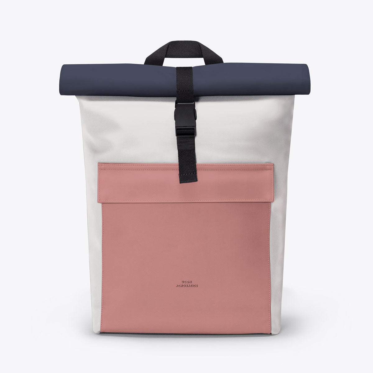 Jannik Roll-Top Backpack - Glacier Grey - Dark Rose / Medium
