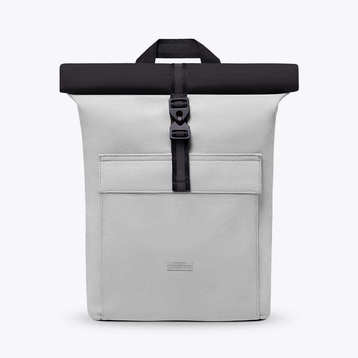 Jasper Roll-Top Backpack - Light Grey - Black / Medium