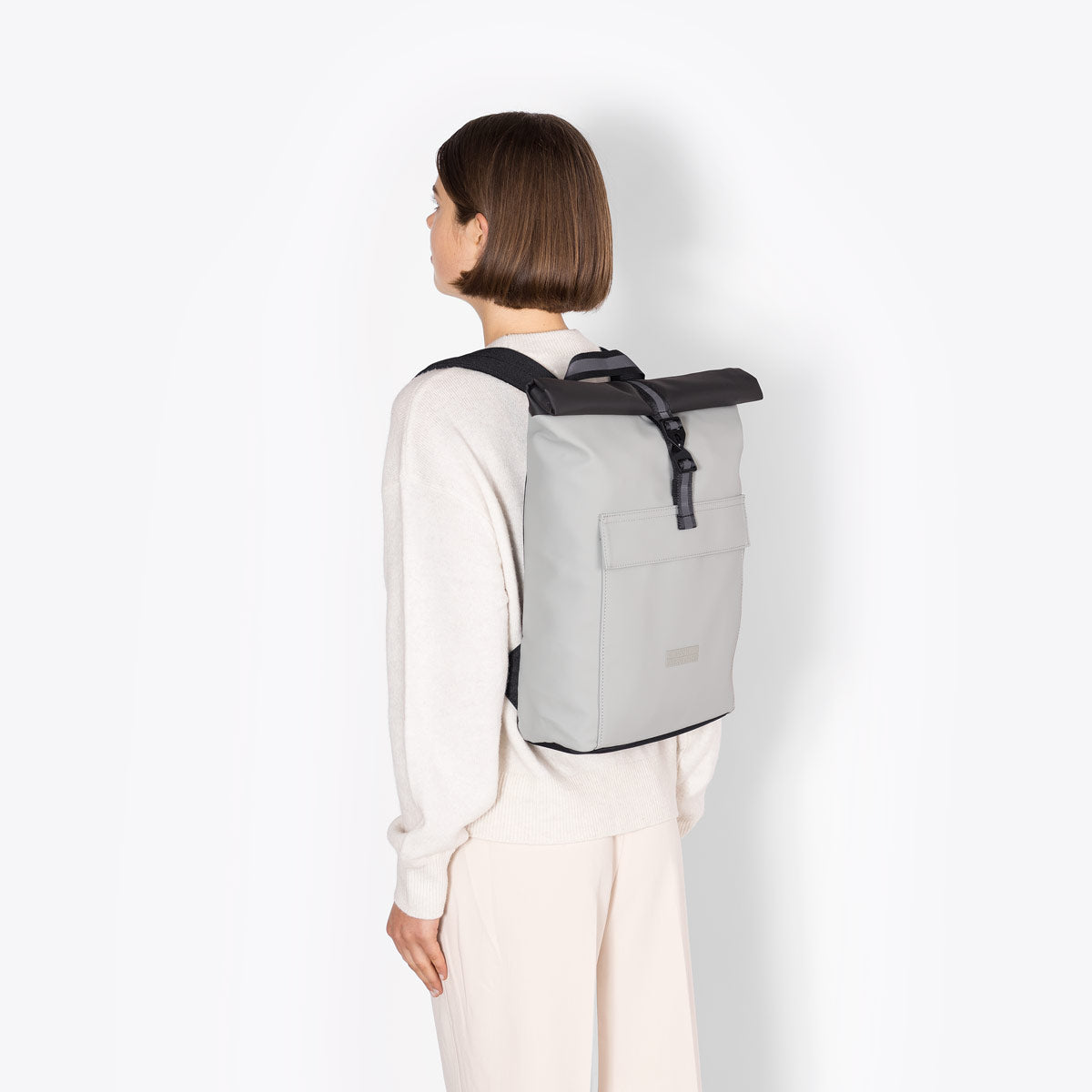 Jasper Roll-Top Backpack - Light Grey - Black / Mini