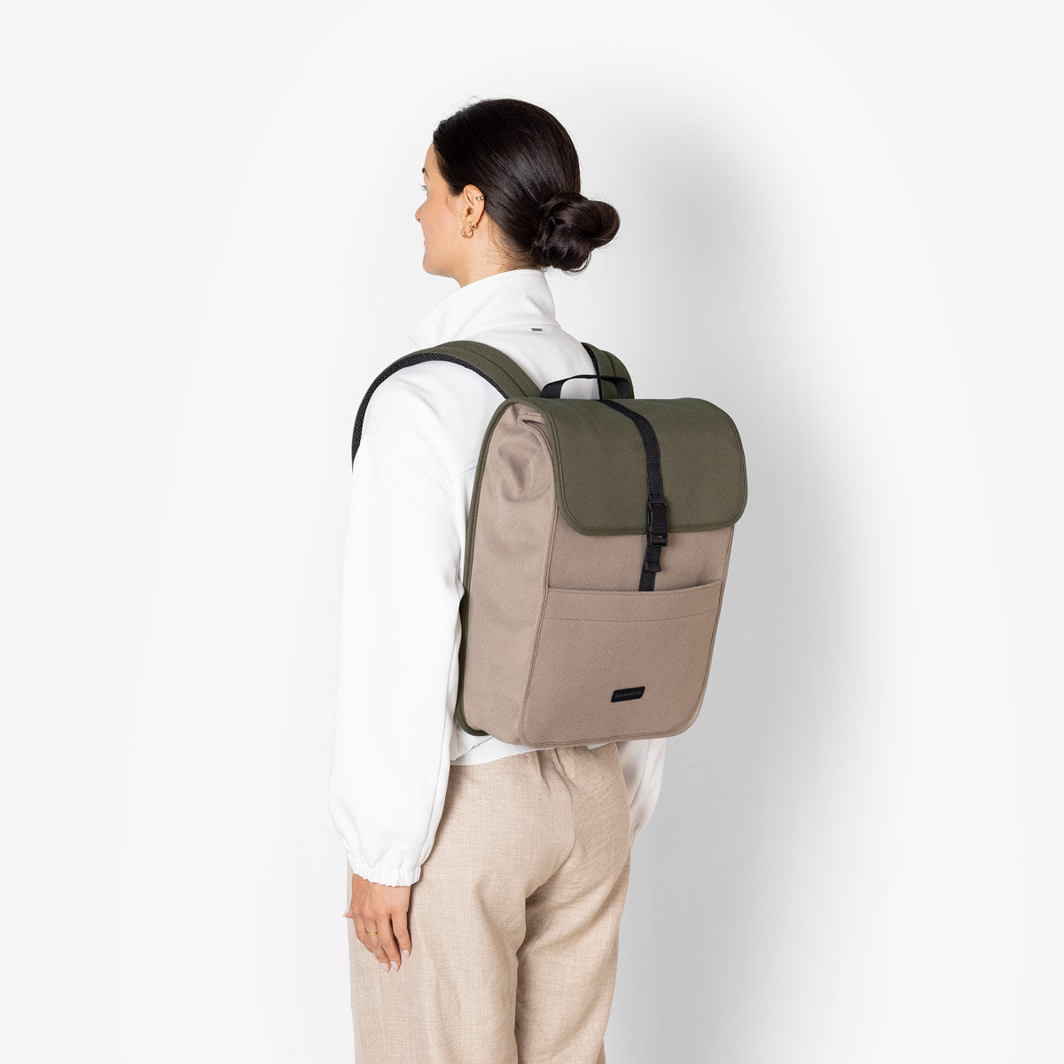 Kato Flap-Top Backpack - Olive - Dark Sand