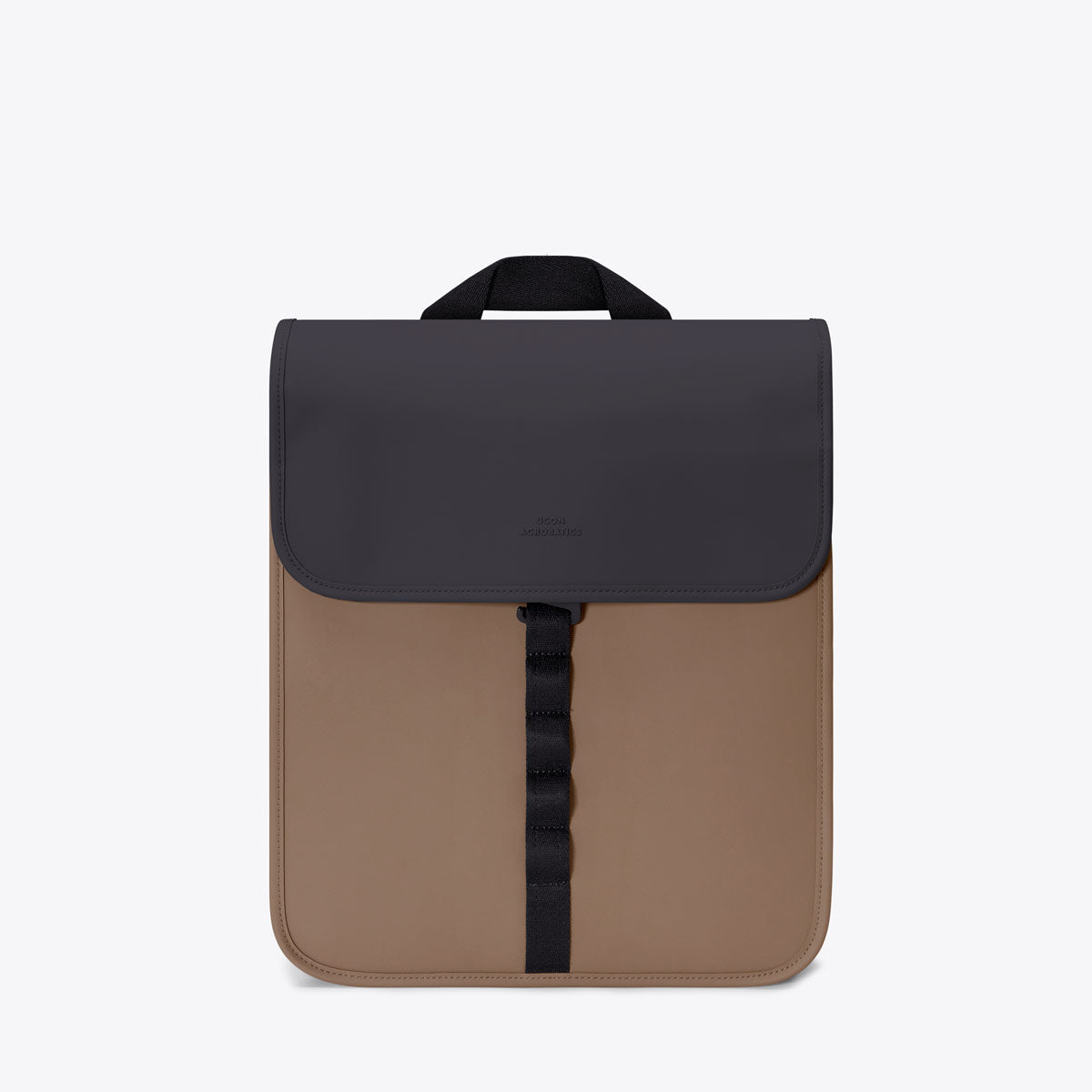 Kumo Flap-Top Backpack - Black - Chestnut