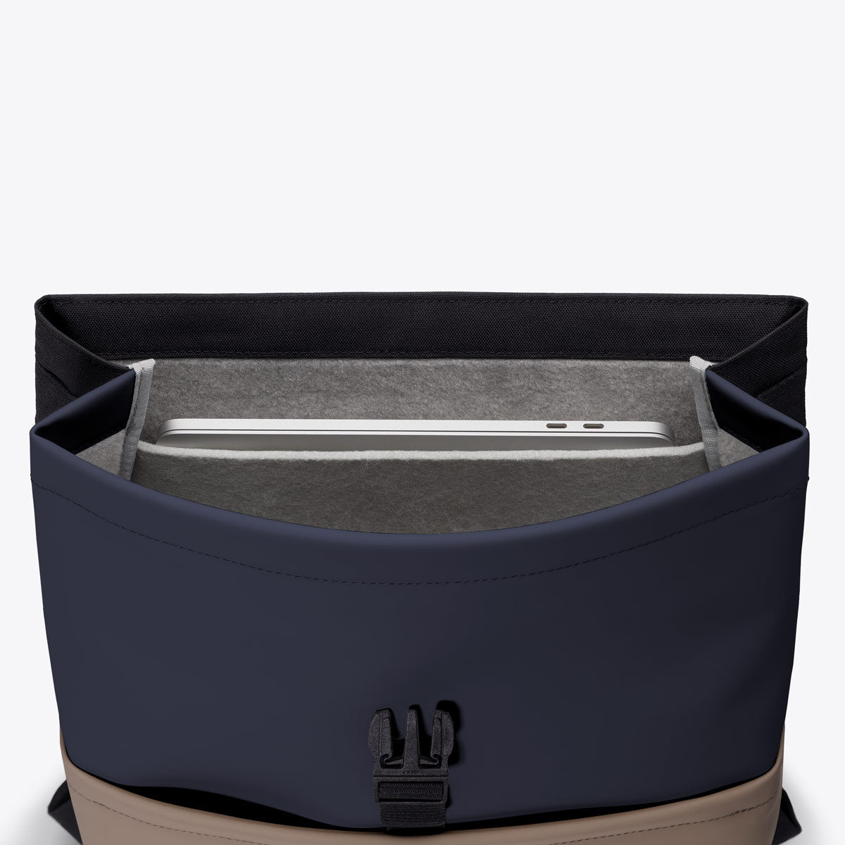 Mion Flap-Top Backpack - Dark Navy - Dark Sand