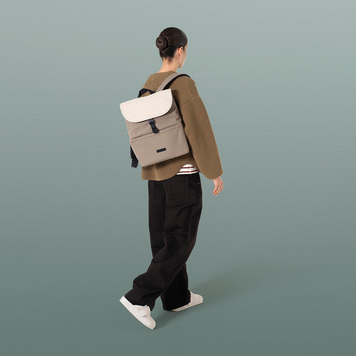 Mion Flat Top Backpack - Dark Sand - Light Sand