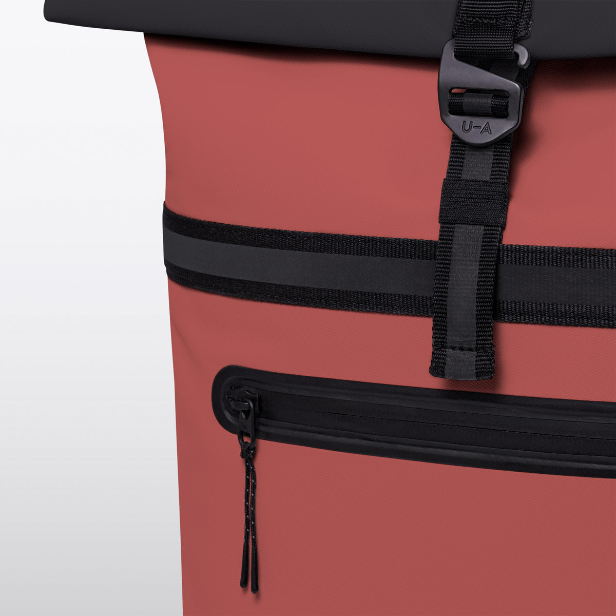 Niklas Roll-Top Backpack - Hibiscus - Black