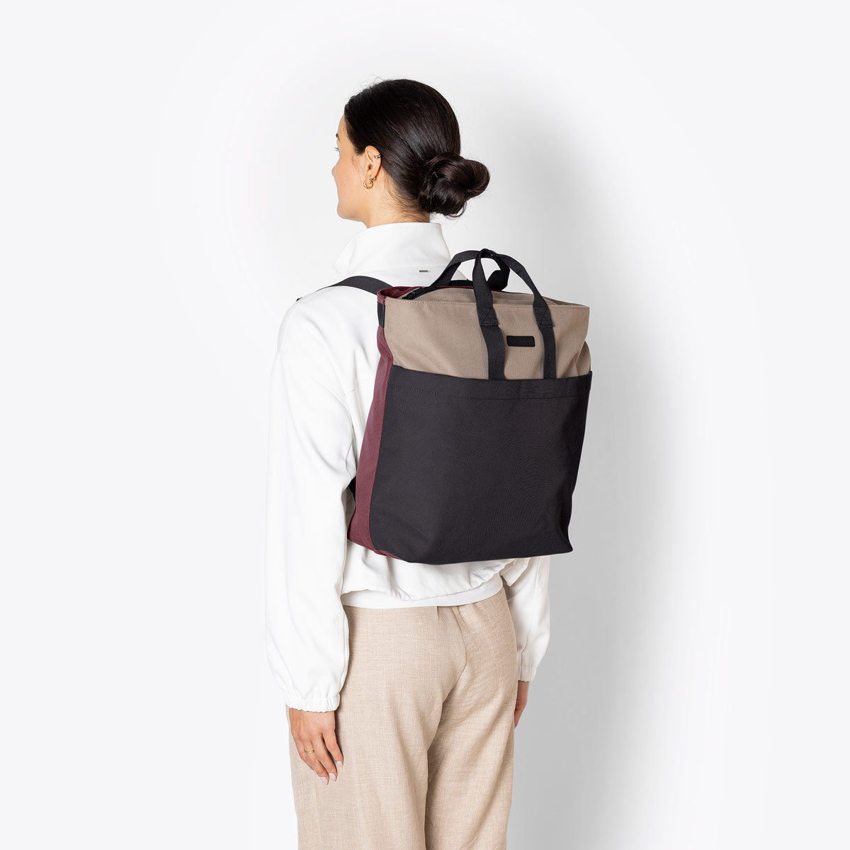 Nolan Convertible Backpack - Dark Sand - Black