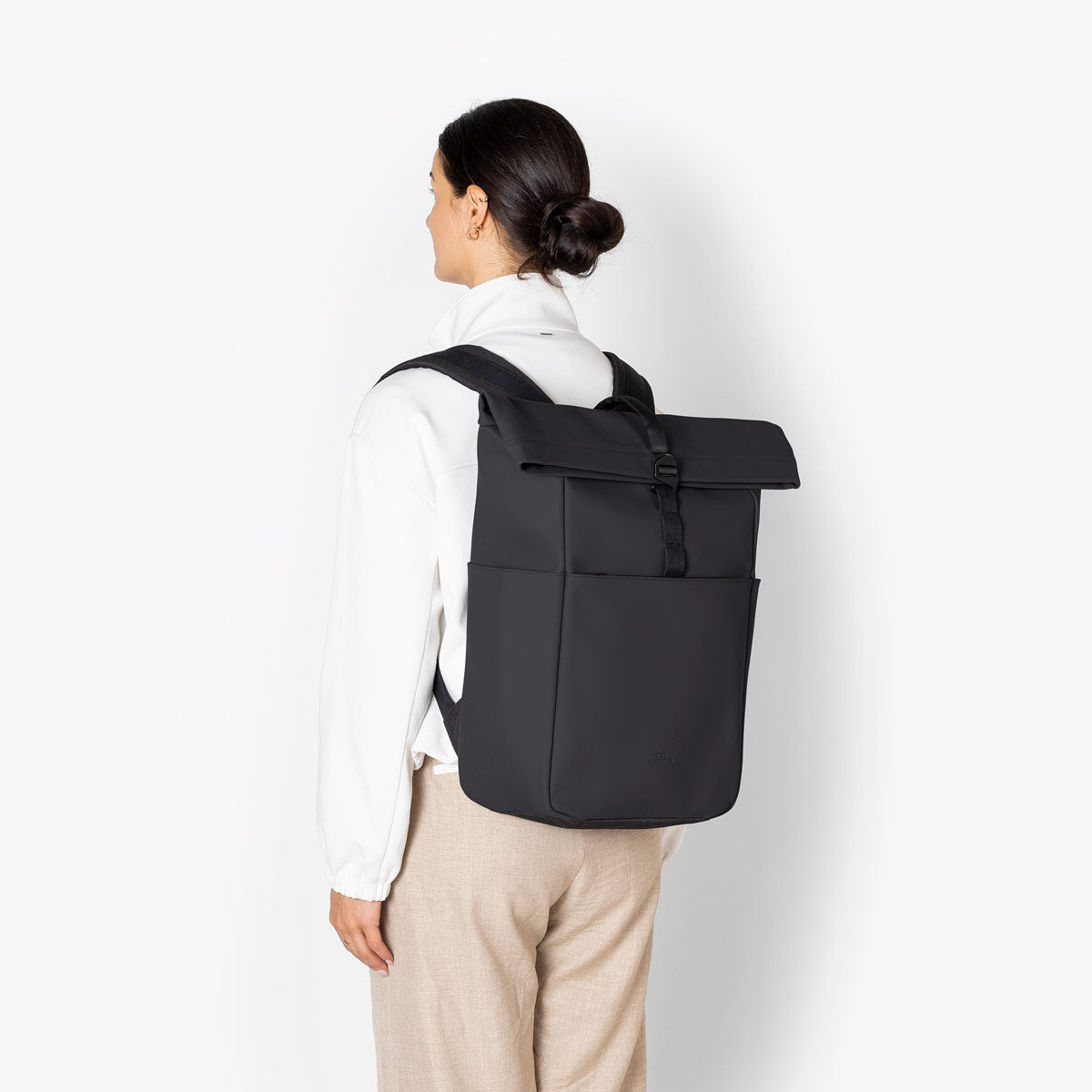 Yuto Roll-Top Backpack - Black