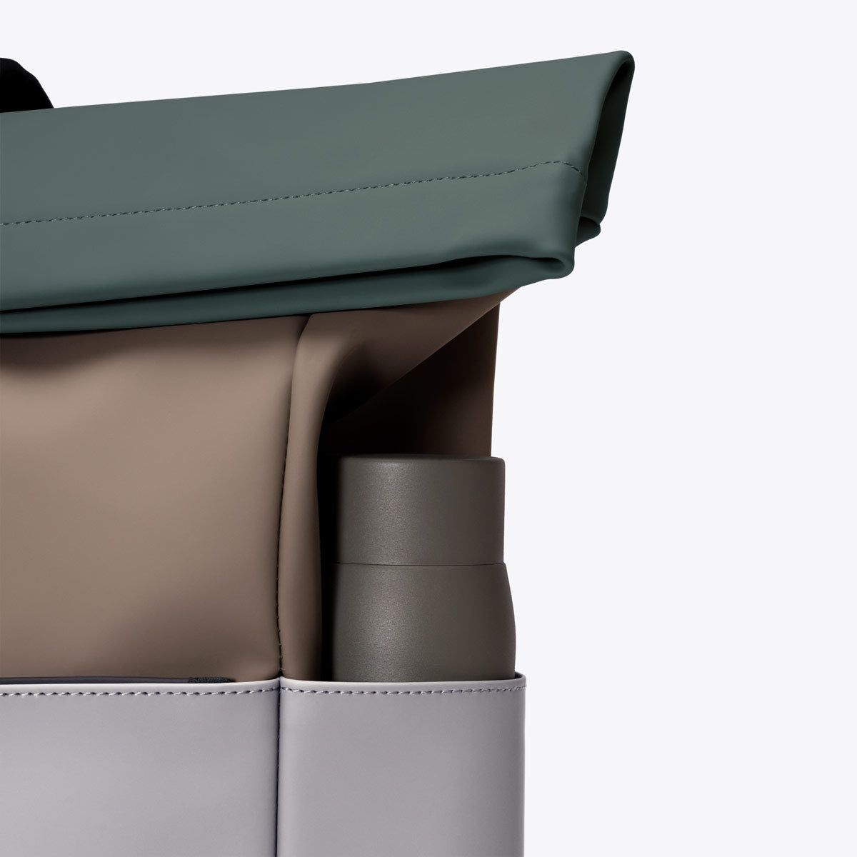 Yuto Roll-Top Backpack - Dark Sand - Glacier Grey