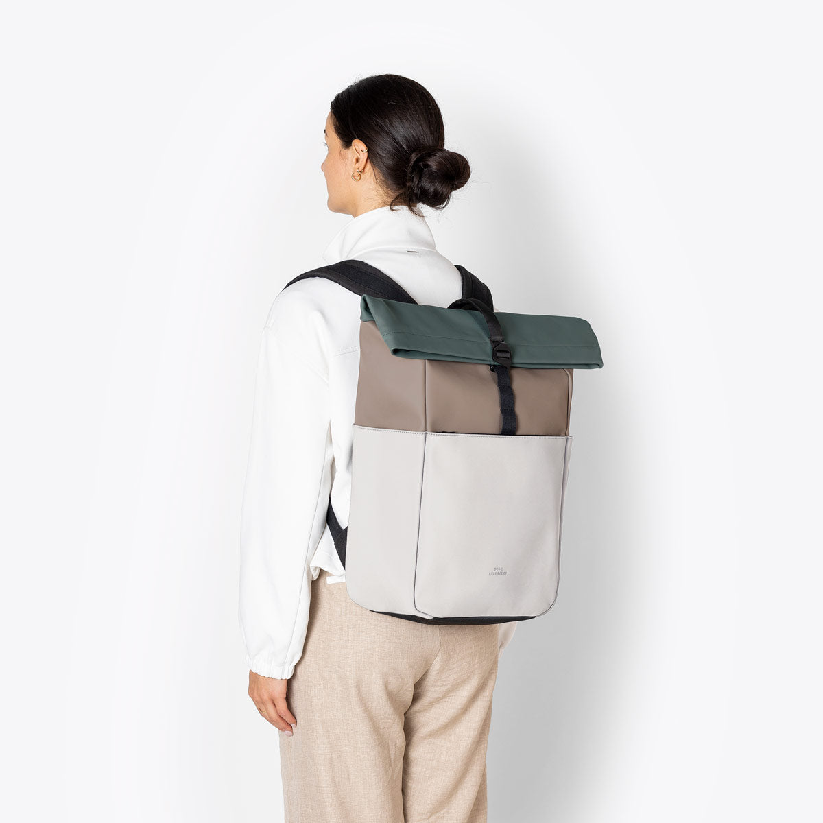 Yuto Roll-Top Backpack - Dark Sand - Glacier Grey