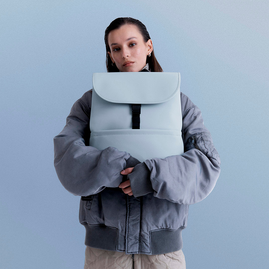 Mion Flap-Top Backpack - Fog Blue