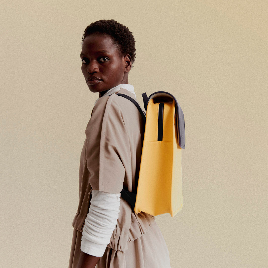 Adina Flap-Top Backpack - Black - Lemon