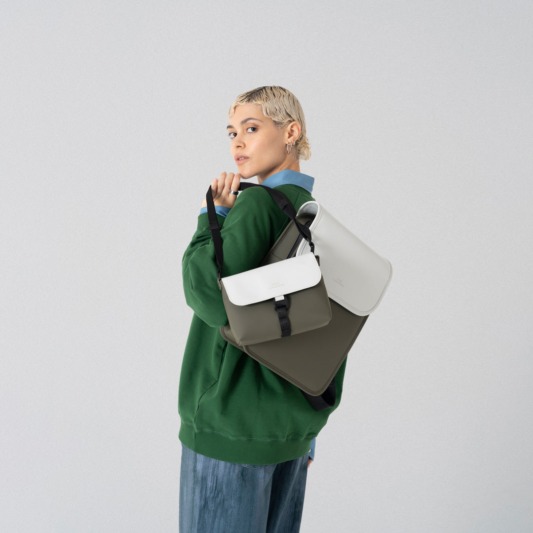 Adina Flap-Top Backpack - Glacier Grey - Olive
