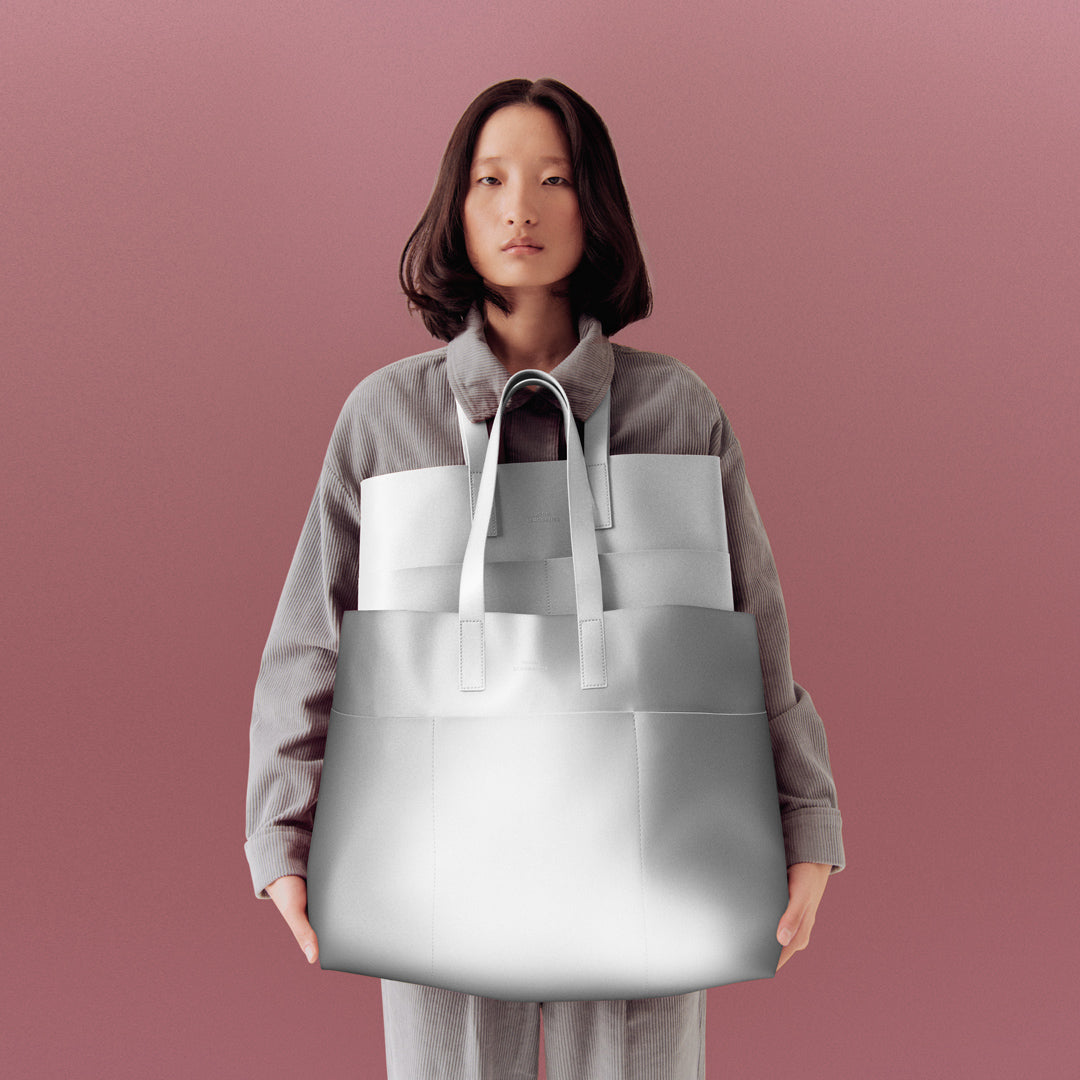 Emilia Tote Bag - Silver Metallic