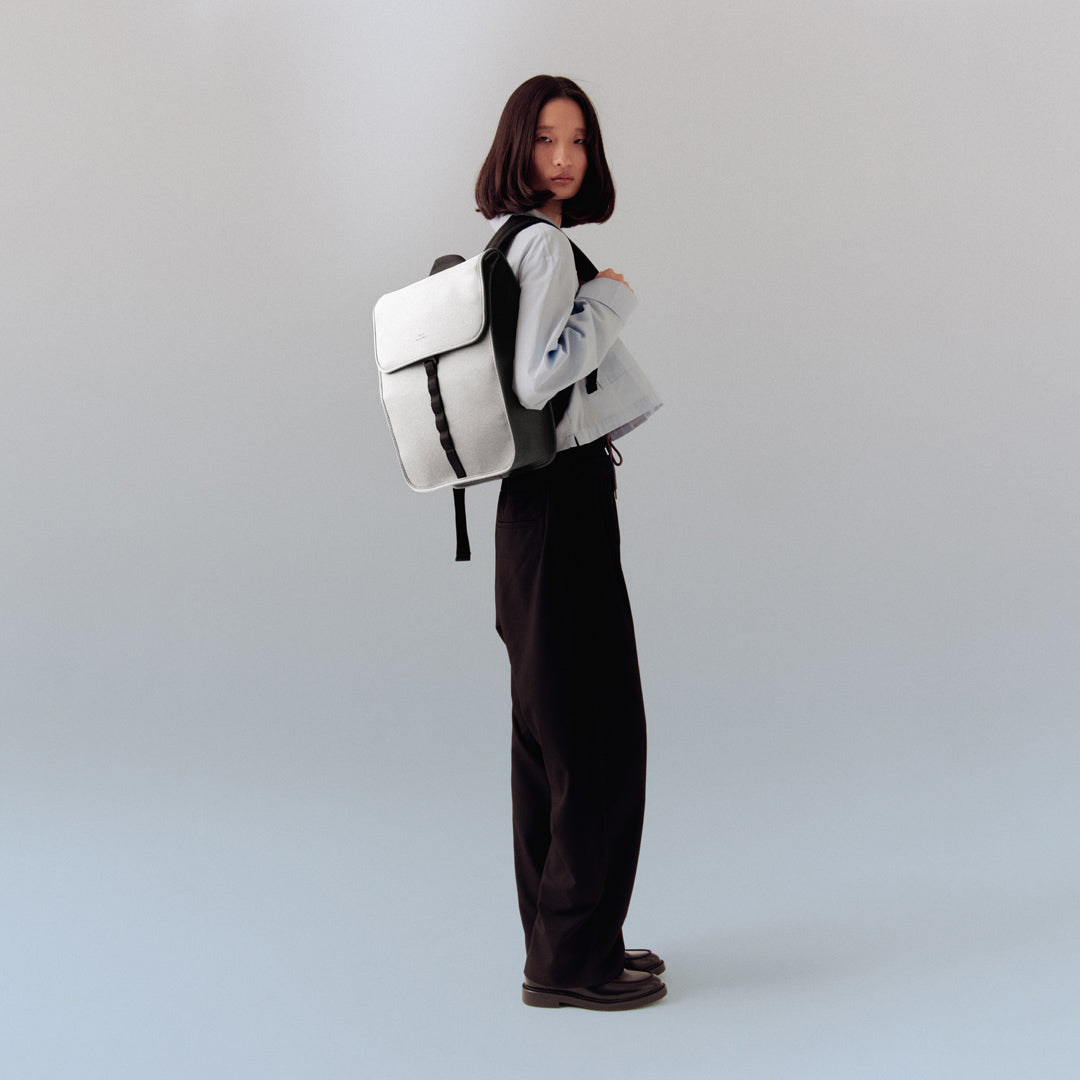 Kumo Flap-Top Backpack - Silver Metallic