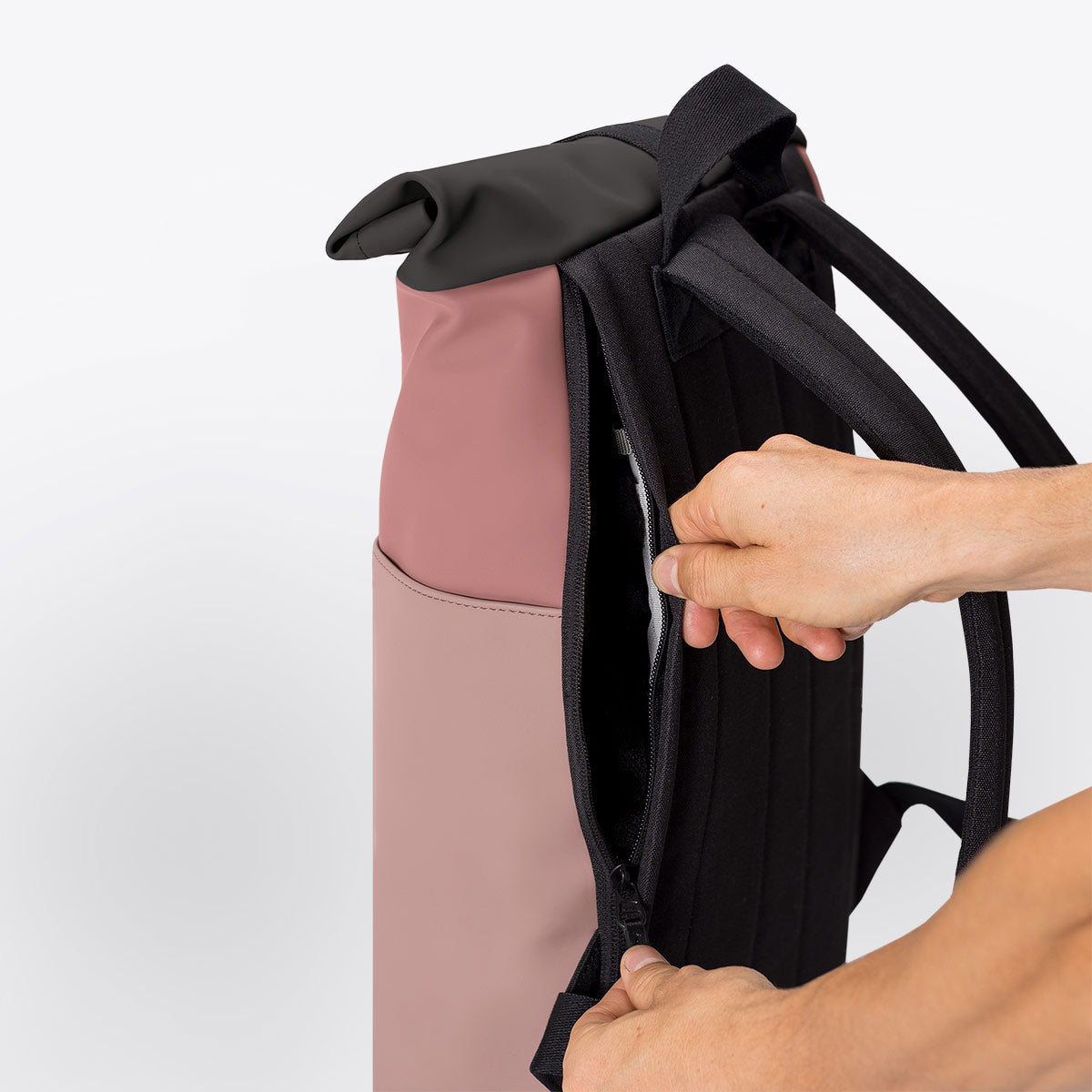 Hajo Roll-Top Backpack - Dark Rose - Rose / Mini