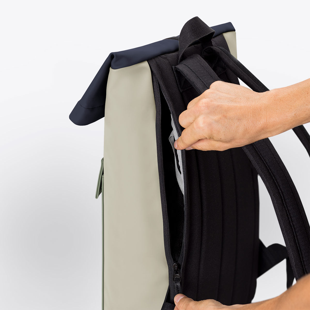 Jasper Roll-Top Backpack - Pastel Green - Sage Green / Medium