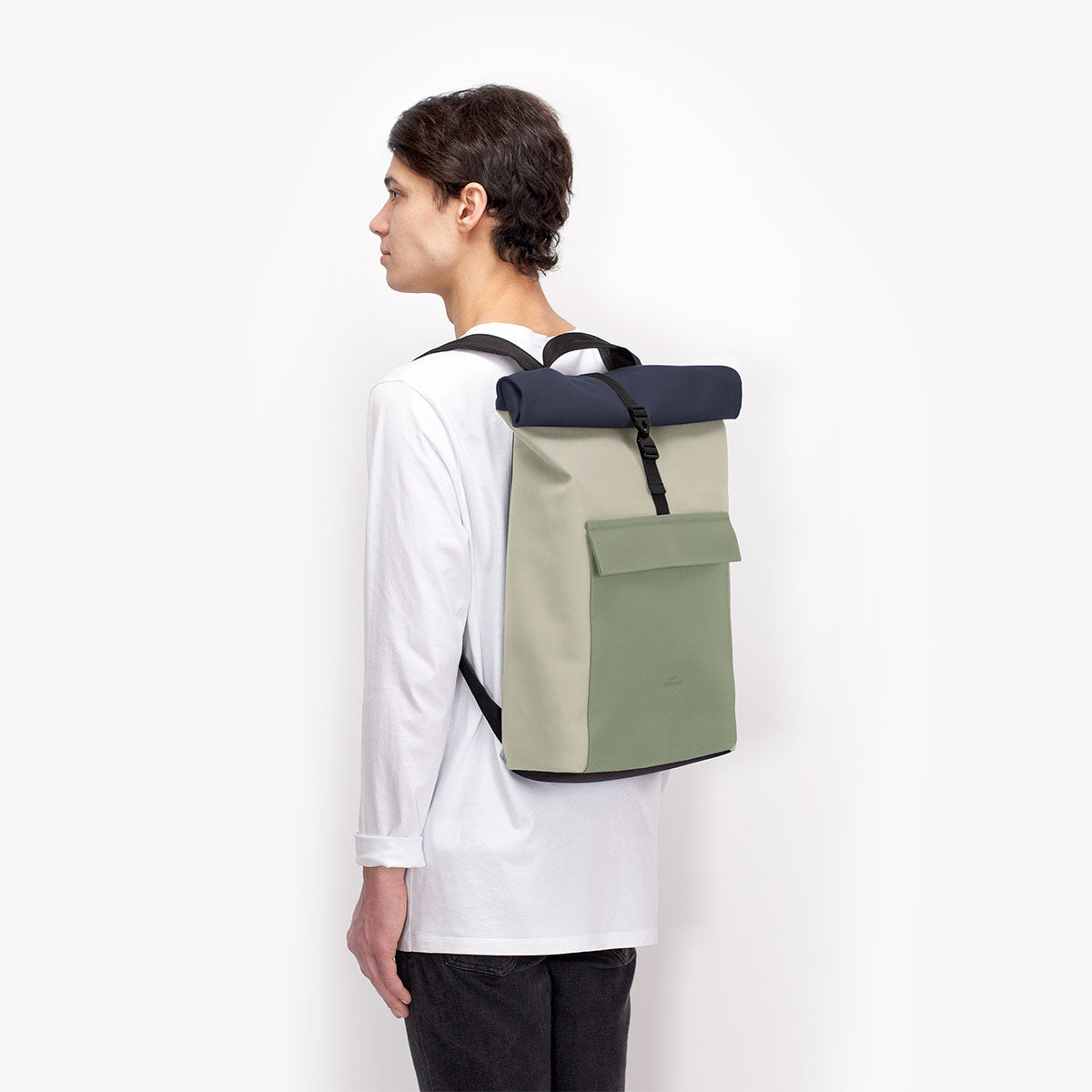 Jasper Roll-Top Backpack - Pastel Green - Sage Green / Medium